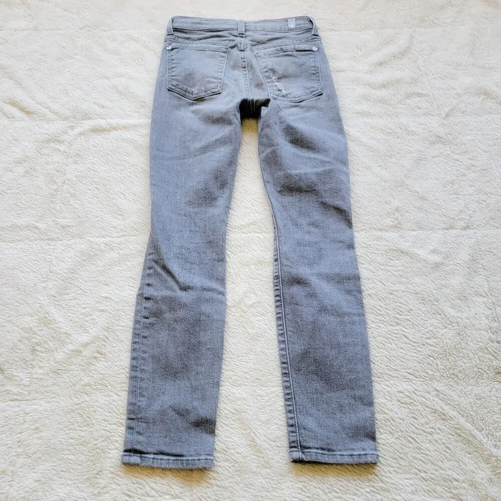 7 For All Mankind Gray The Ankle Skinny Jeans - Picture 3 of 5